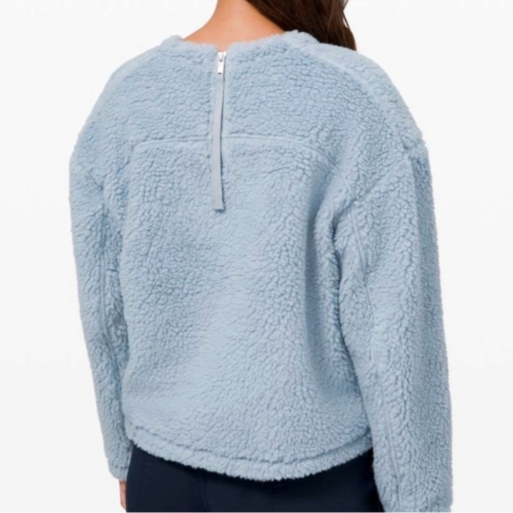 Lululemon Wool Whenever Crew Pullover Blue Chambray Women size 6